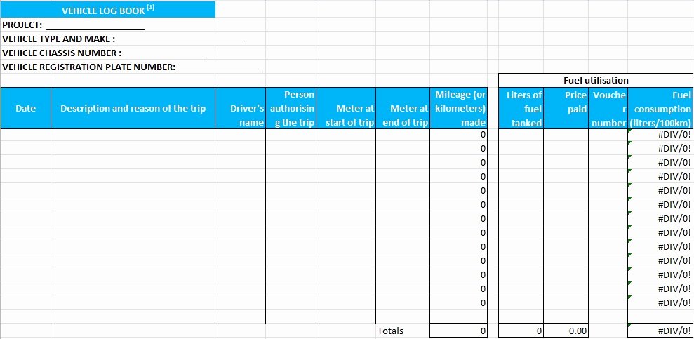 Fuel Log Book Template Excel Unique Truck Driver Log Book Template Excel Tmp