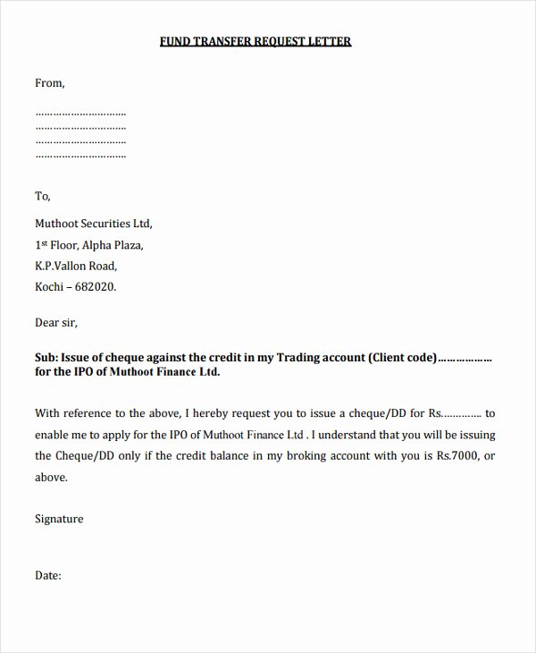 Fund Request form Template Luxury 20 Transfer Letter Templates In Pdf
