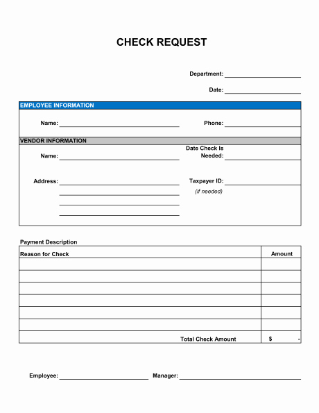 Fund Request form Template New 4 Cheque Request forms – Word Templates