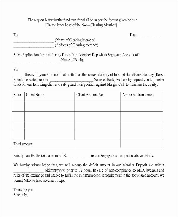 Fund Request form Template New Sample Letter Requesting Deposit Payment