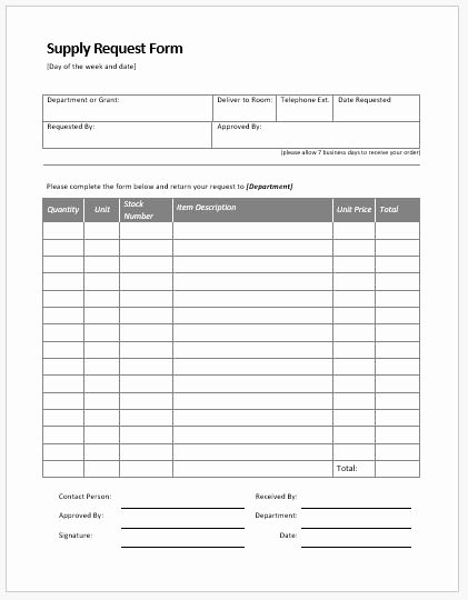 Fund Request form Template New Supply Request form Templates Ms Word
