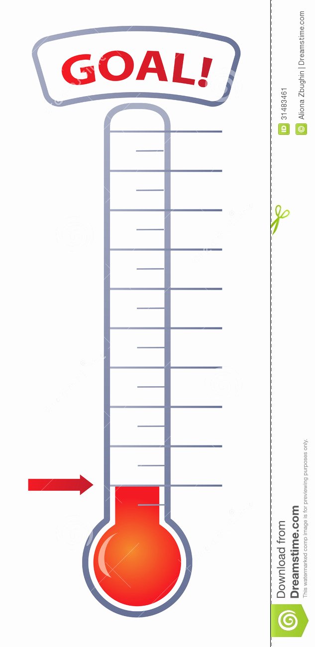 Fundraising Goal Chart Template Awesome Fundraising thermometer Printable