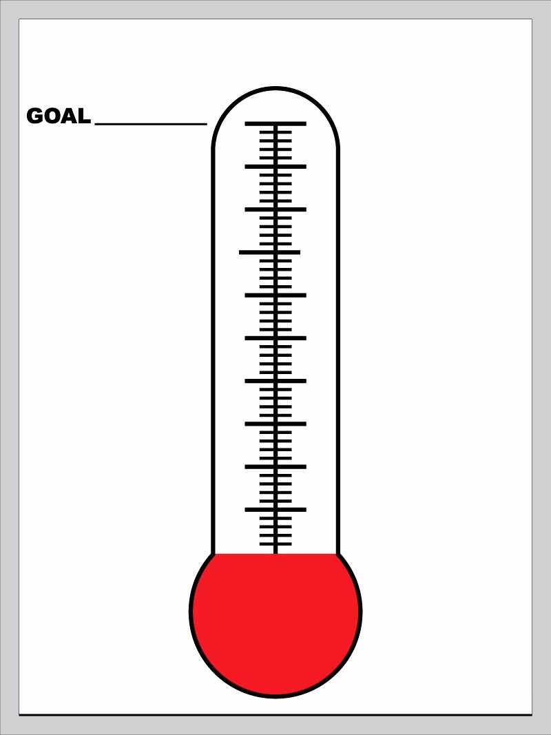 Fundraising Goal Chart Template Unique Printable Fundraising thermometer Clipart Best