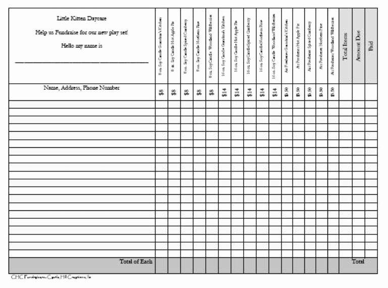 Fundraising order form Template Awesome Free Printable Fundraiser order form Templates