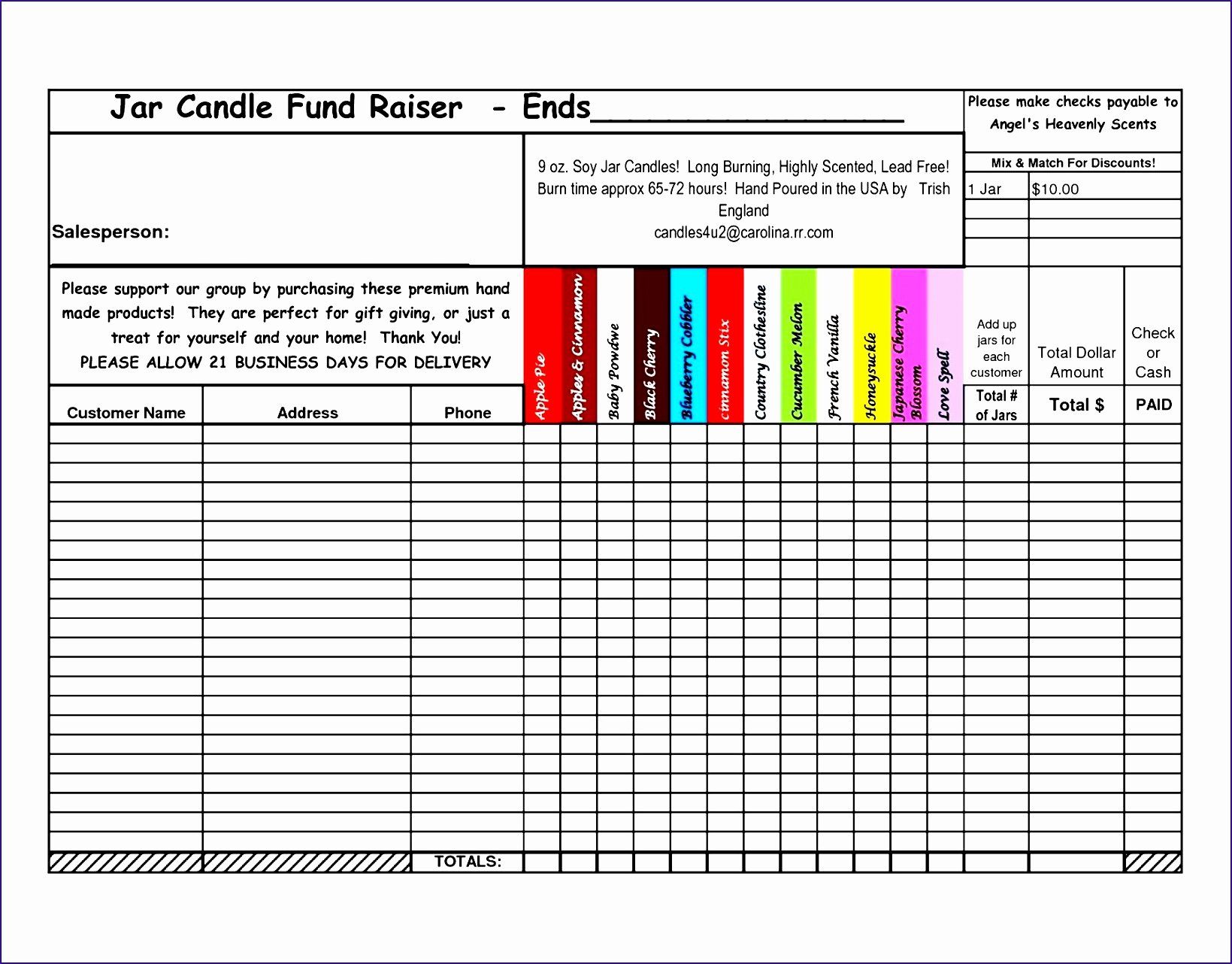 Fundraising order form Template Fresh 10 Purchase order Template Microsoft Excel