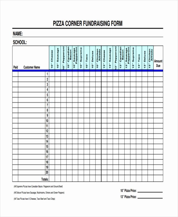 Fundraising order form Template Fresh 7 Fundraiser order form Free Documents In Word Pdf
