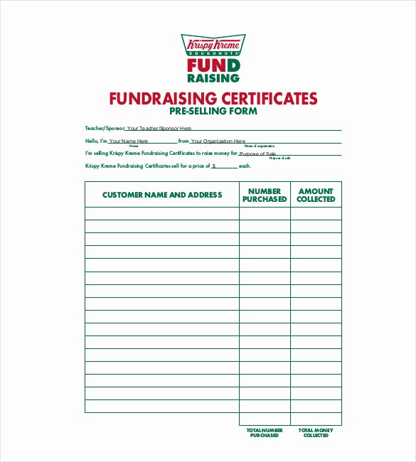 Fundraising order form Template Luxury 20 order Template Word Excel Pdf