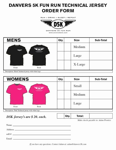 Fundraising order form Template Luxury Printable T Shirt order forms Templates Excel Template