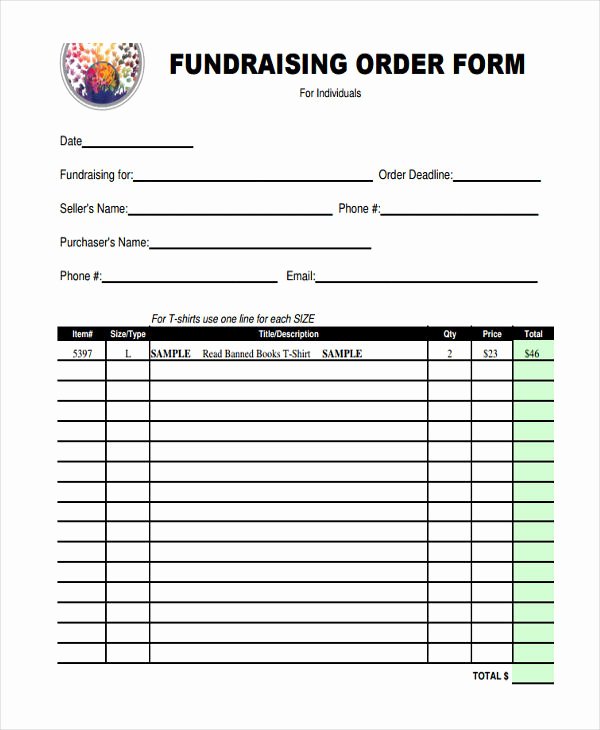 Fundraising order form Template Unique 8 Fundraiser order forms Free Sample Example format