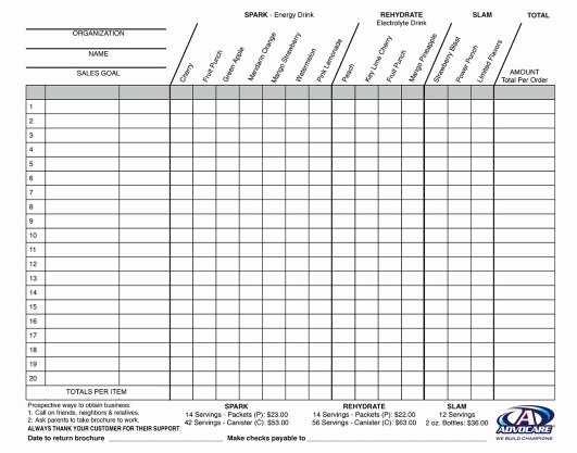 Fundraising order form Template Unique Fundraiser order Templates Word Excel Samples