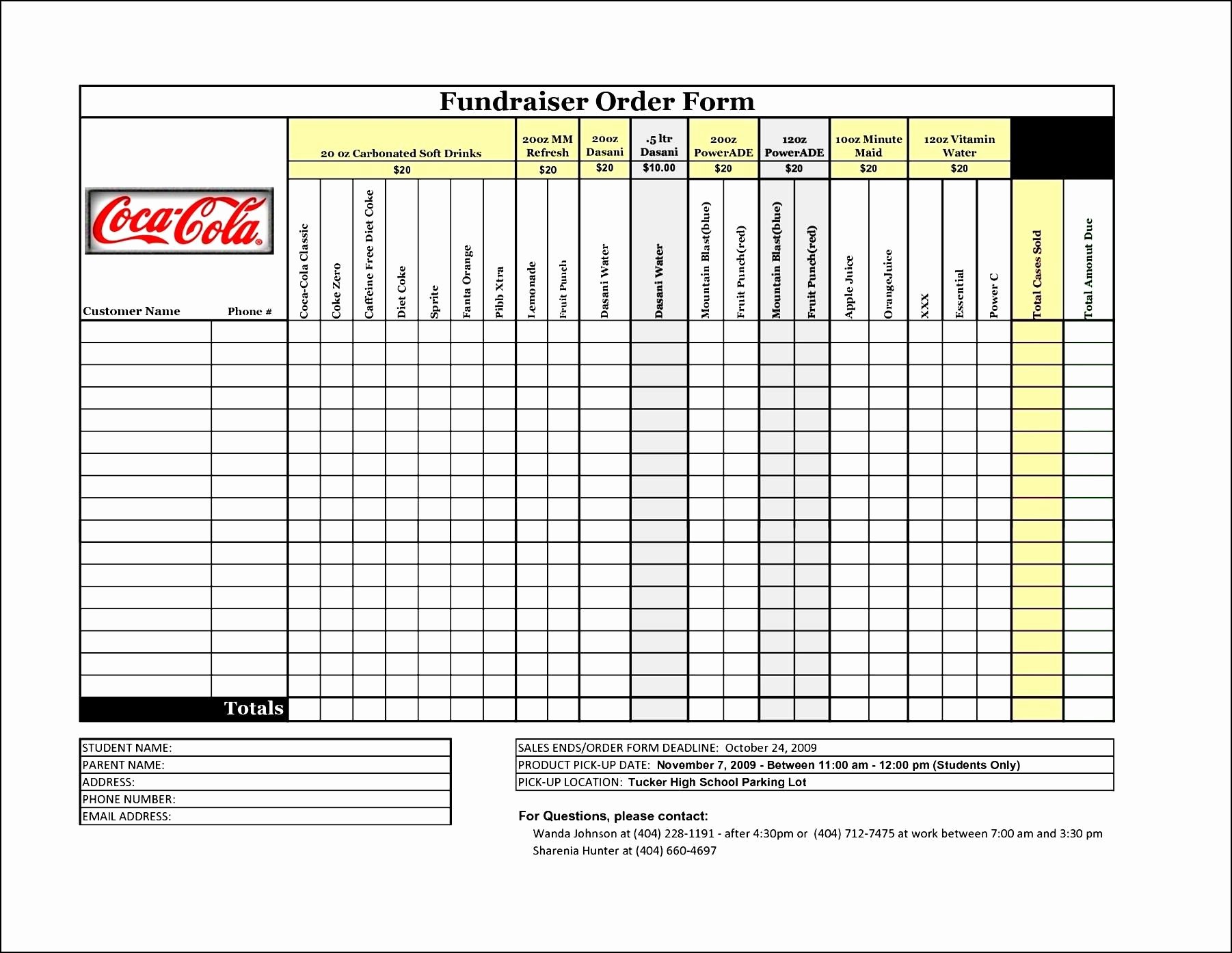 Fundraising Plan Template Free Beautiful Free Fundraiser order form Template