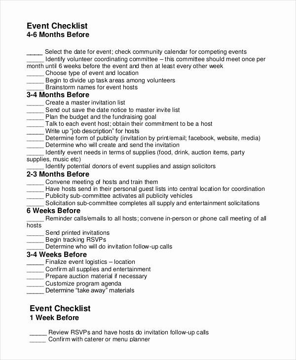 Fundraising Plan Template Free Elegant event Planning Checklist 11 Free Word Pdf Documents