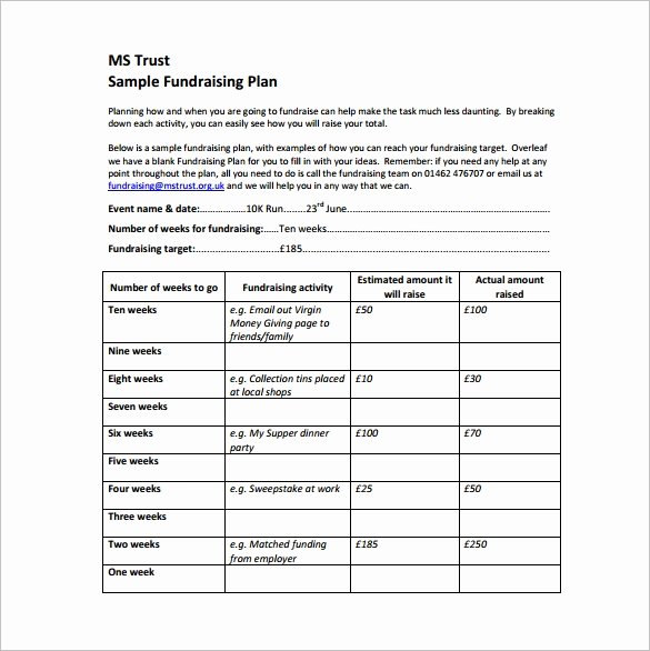 Fundraising Plan Template Free Elegant Fundraising Plan Template – 7 Free Word Pdf Documents