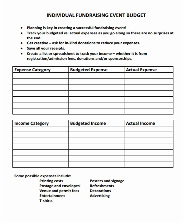 Fundraising Plan Template Free New Fundraising Bud Templates 7 Free Sample Example