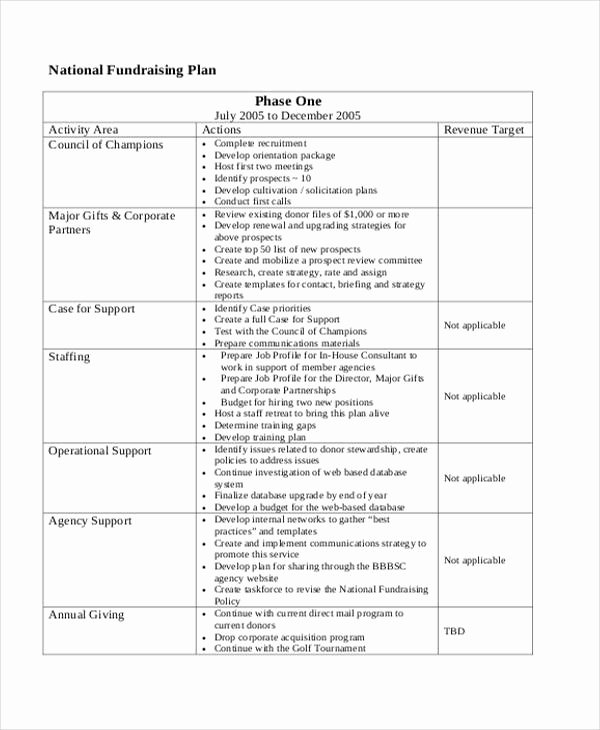 Fundraising Plan Template Free Unique 39 Strategic Plan Templates In Pdf