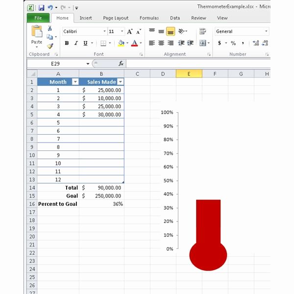 Fundraising thermometer Excel Beautiful Goal thermometer Template Excel