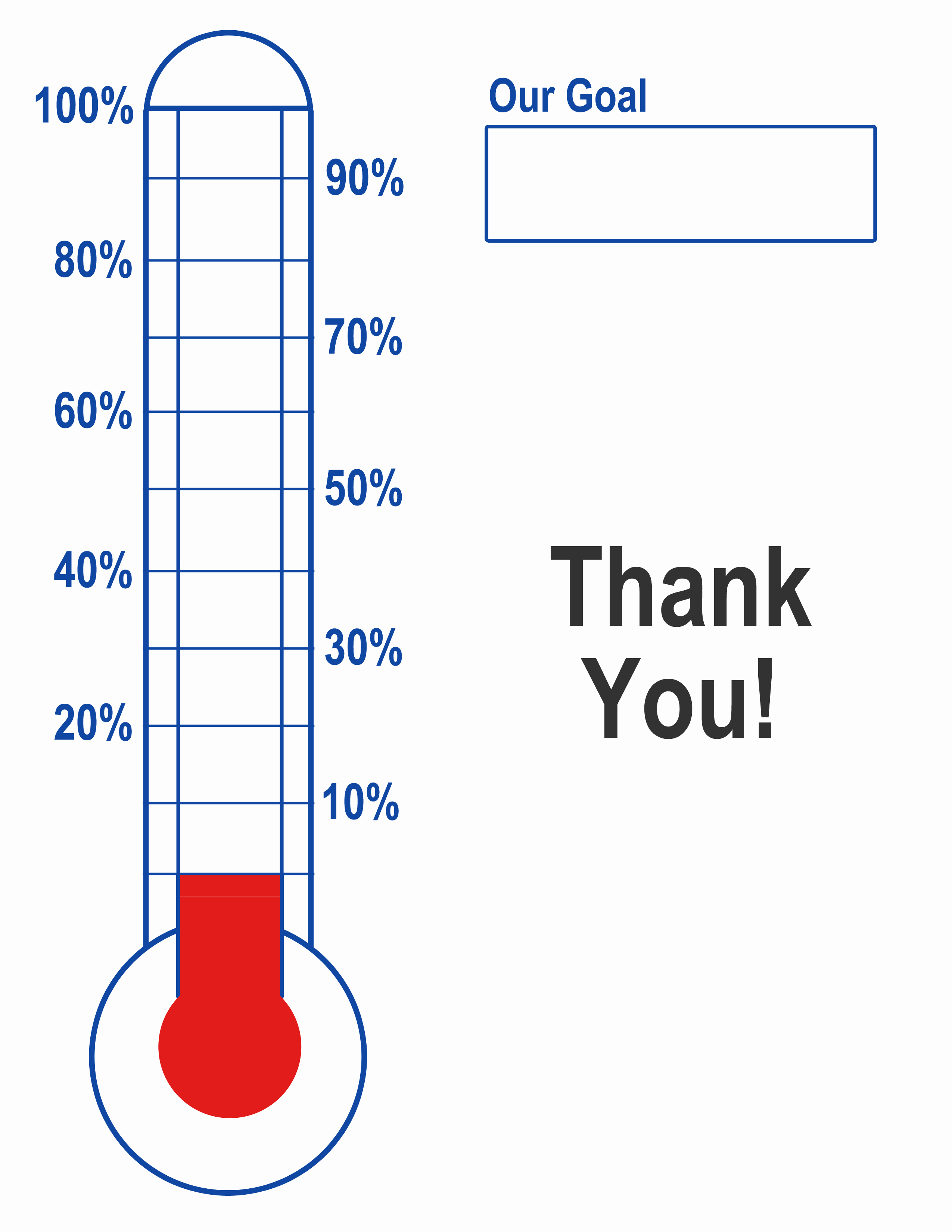 Fundraising thermometer Excel Inspirational thermometer Template Fundraising Goal Blank &amp; Printable