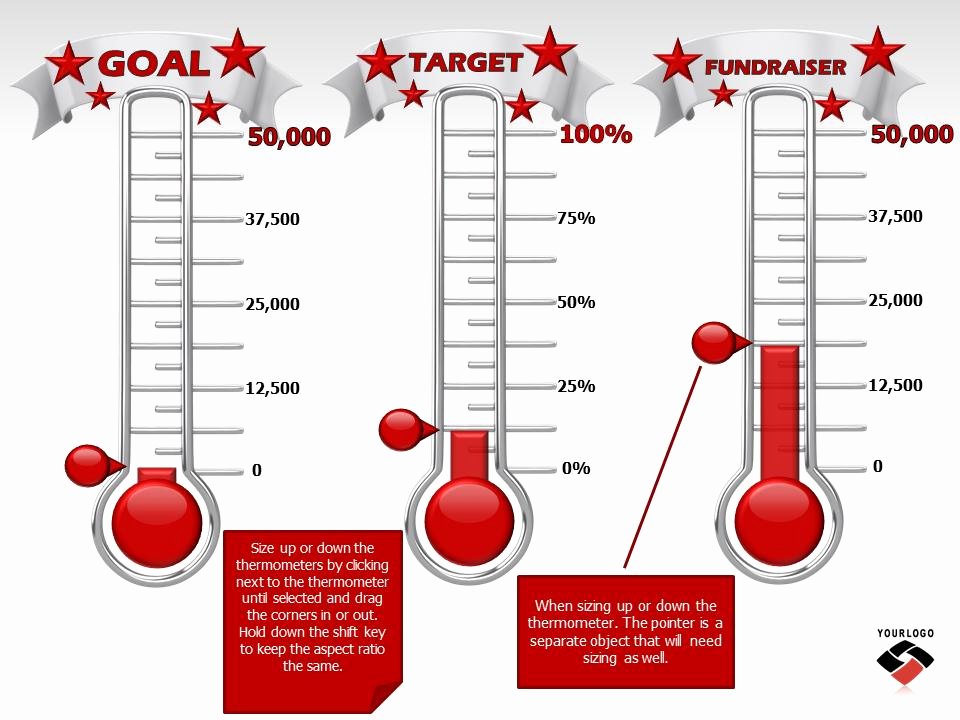 Fundraising thermometer Excel New Reaching Your Goal A Powerpoint Template From