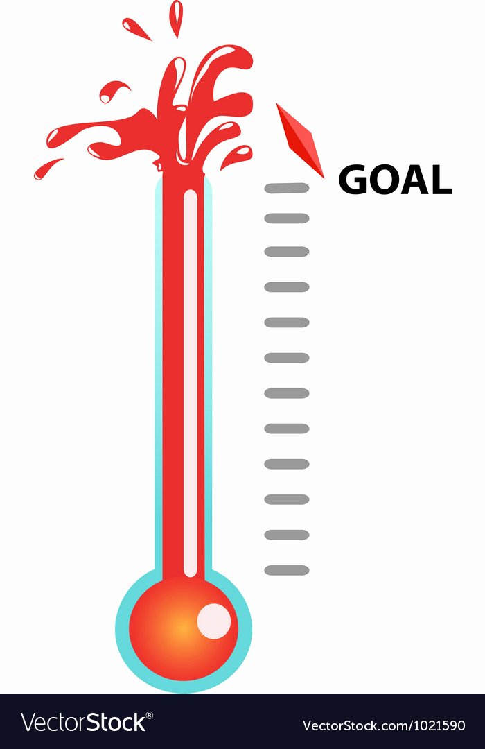 Fundraising thermometer Image Lovely Goal thermometer Royalty Free Vector Image Vectorstock