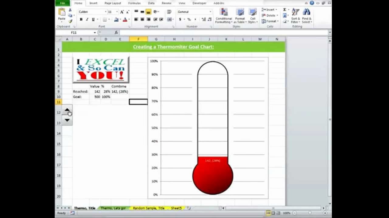 Fundraising thermometer Template Editable Awesome Creating A thermometer Goal Chart In Excel