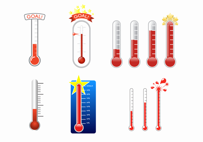 Fundraising thermometer Template Editable Inspirational Vector De Termômetro De Golos Grátis Download Vetores E