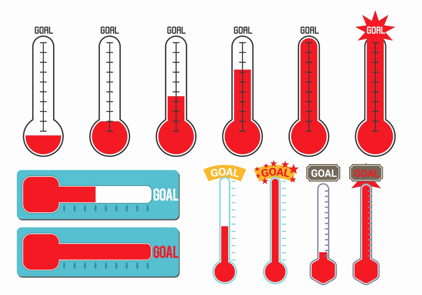 Fundraising thermometer Template Editable New Goal thermometer Vector Download Free Vector Art Stock