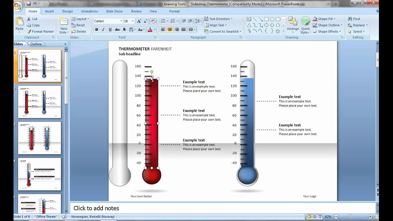 Fundraising thermometer Template Powerpoint Fresh How to Edit the thermometer Slide On Microsoft Powerpoint