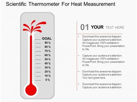 Fundraising thermometer Template Powerpoint Inspirational Scientific thermometer for Heat Measurement Flat