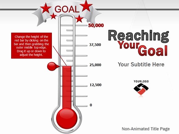 Fundraising thermometer Template Powerpoint Unique Animated Goal Chart Template for Powerpoint