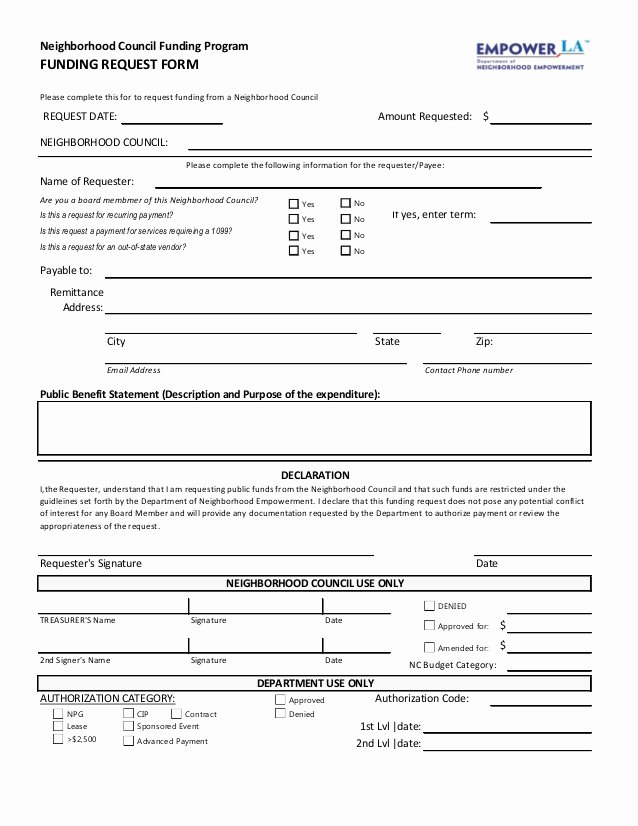 Funds Request form Template Fresh Funding Request form Fillable