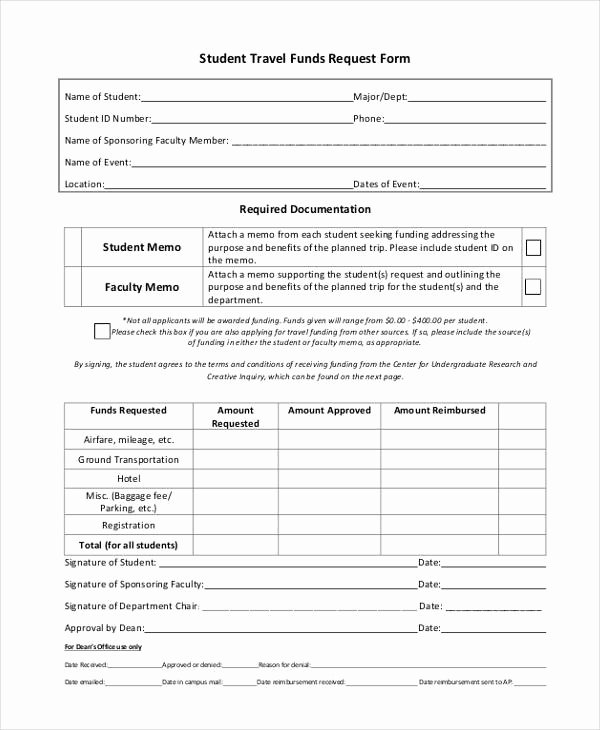 Funds Request form Template New Travel Request form Example