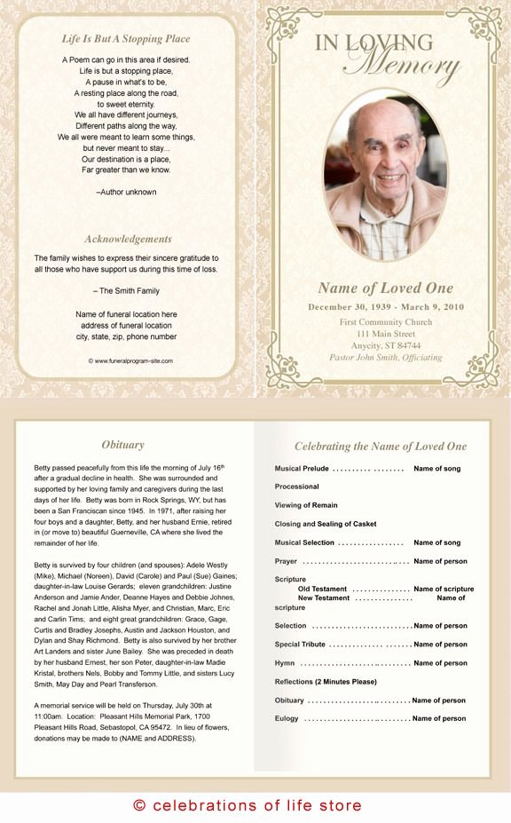 Funeral Memorial Card Template Fresh Alexandria Printable Funeral Program Template