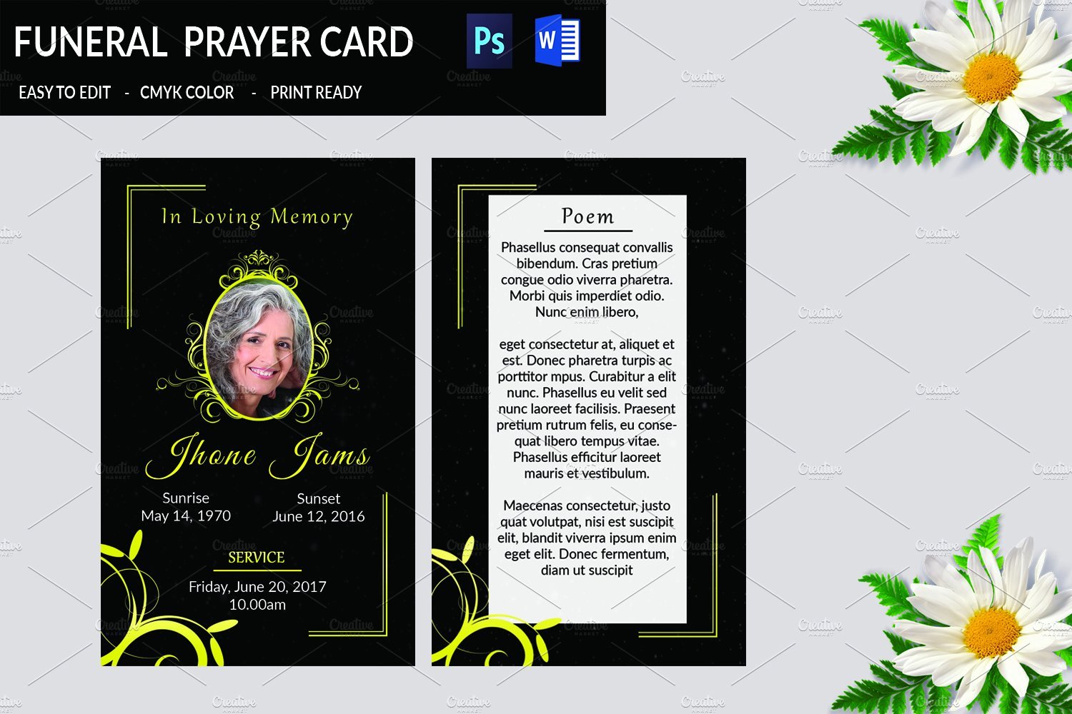 Funeral Prayer Cards Templates New Funeral Prayer Card Template V665 Card Templates