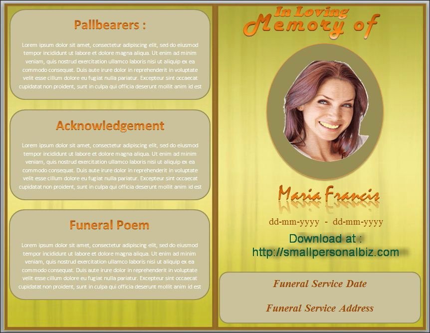 Funeral Program Templates Word Free Awesome Download Funeral Program Template In Ms Word with Design
