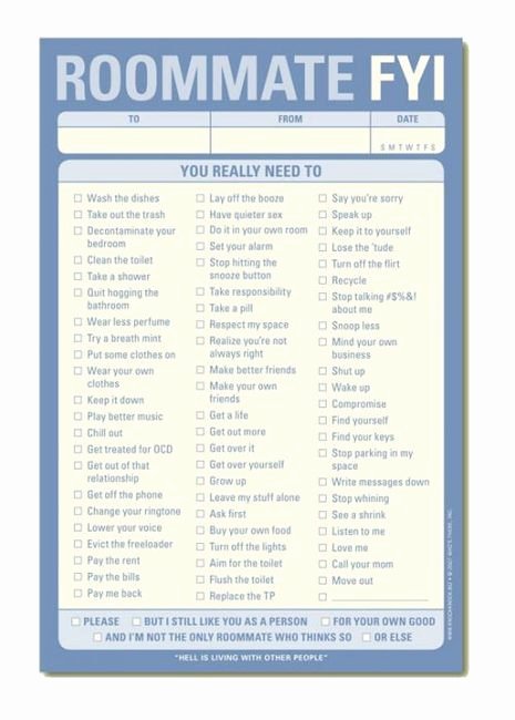 Funny Roommate Agreement Lovely Best 25 Roommate Chore Chart Ideas On Pinterest