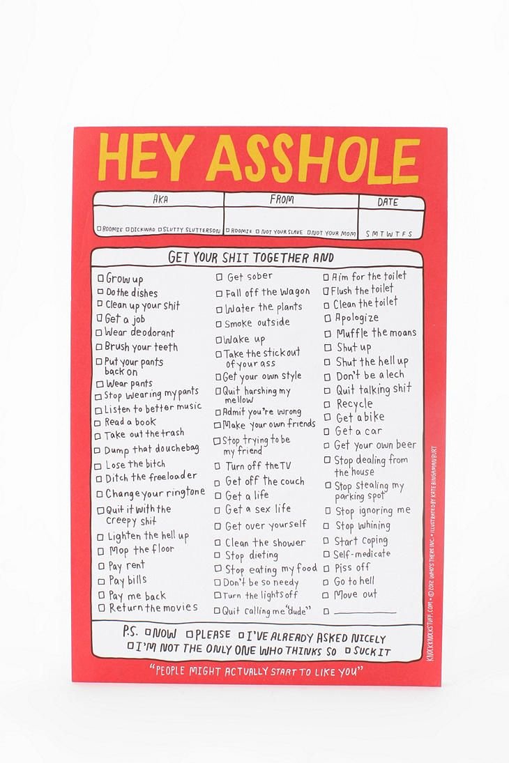 Funny Roommate Agreement Luxury Urban Outfitters Checklist Pad This is Terrible but