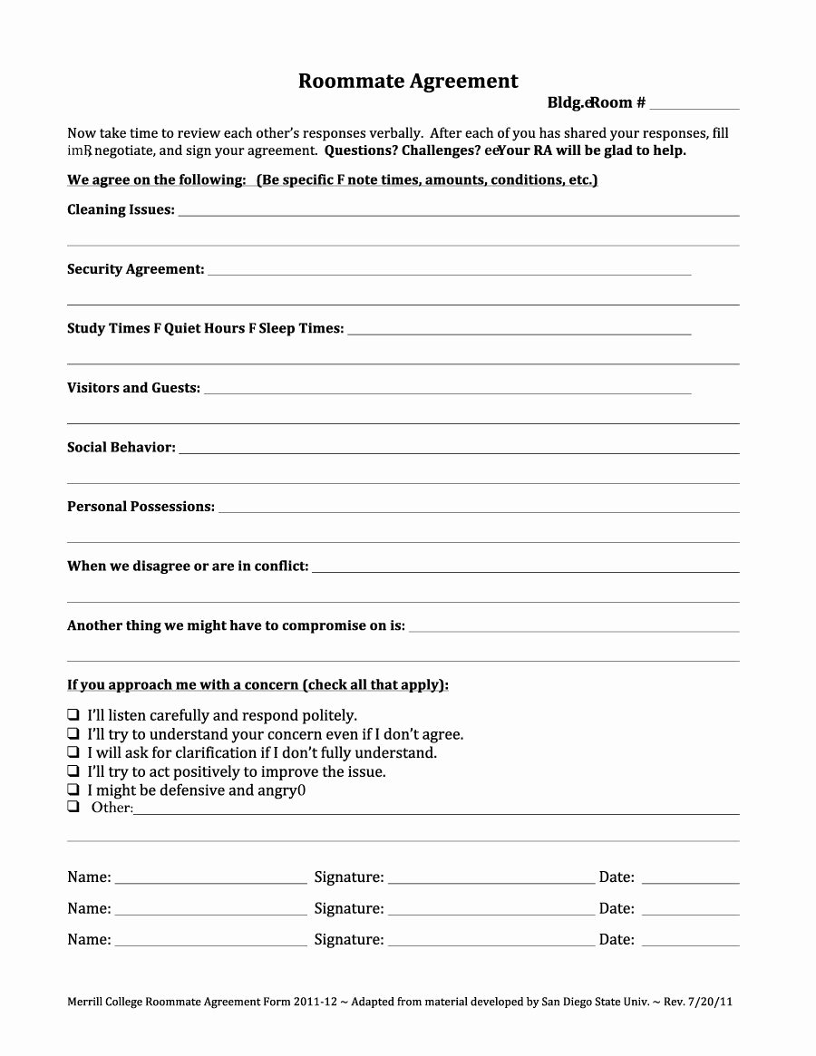 Funny Roommate Agreement Unique 40 Free Roommate Agreement Templates &amp; forms Word Pdf