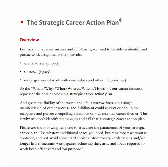 Future Career Plan Example Inspirational 12 Career Action Plan Templates Doc Pdf Excel