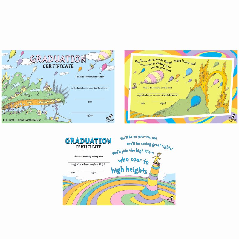 G.go/itcertificate Fresh Dr Seuss™ Oh the Places You Ll Go Graduation Certificates