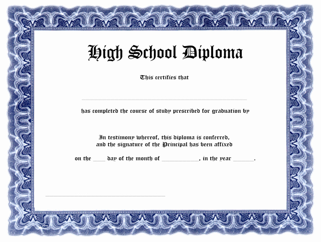 Ged Certificate Template Download Beautiful Blank High School Diploma Template Free Printables