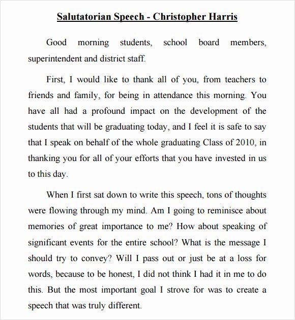 Ged Graduation Speech Examples Beautiful 9 Salutatorian Speech Samples Pdf