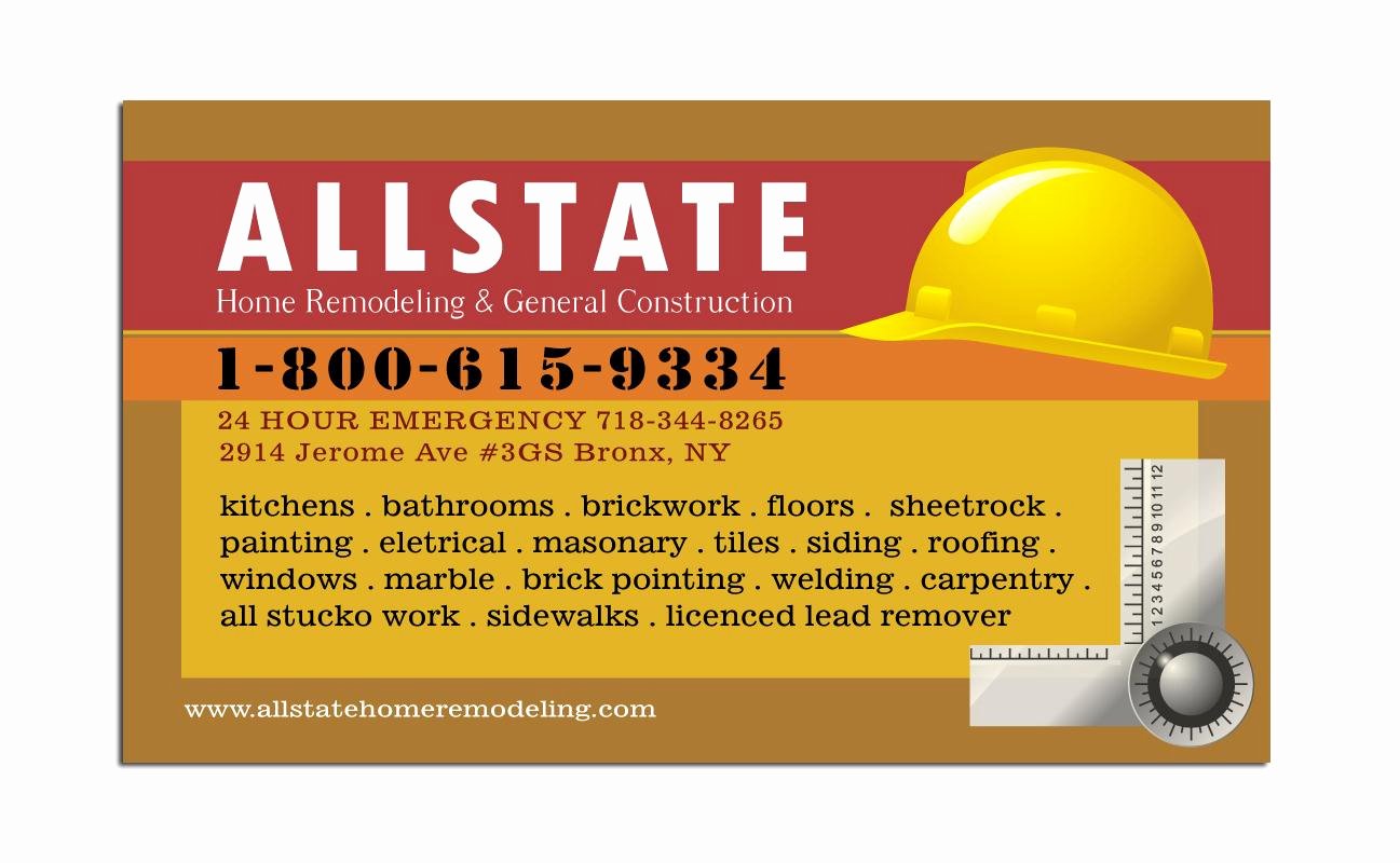 General Contractor Business Plan Template Inspirational General Construction Business Card