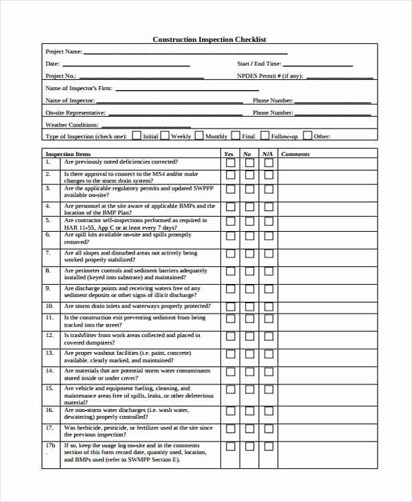 General Contractor Checklist Template Awesome 32 Checklist Templates In Pdf