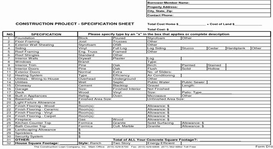 General Contractor Checklist Template Beautiful New Home Construction Bid Sheet