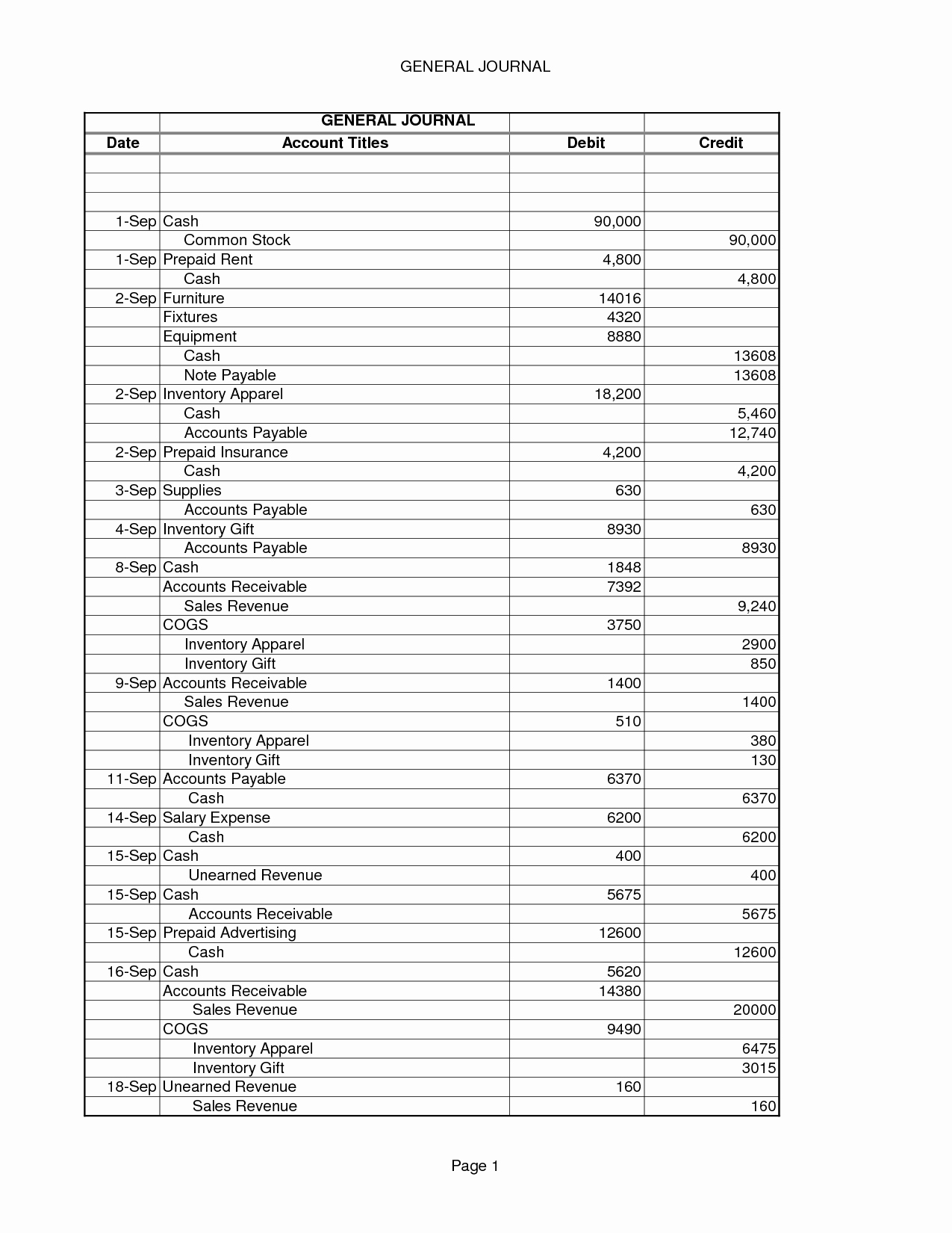 General Journal Template Excel Beautiful Accounting General Ledger Clipart Clipart Suggest