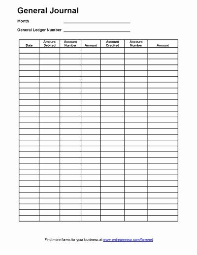 General Journal Template Excel Beautiful General Journal Template