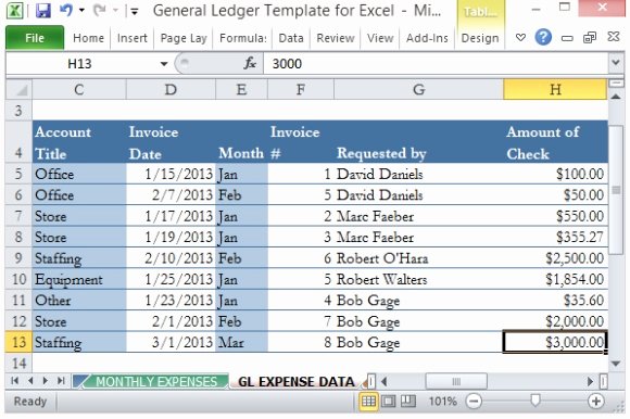 General Journal Template Excel Beautiful General Ledger Template for Excel