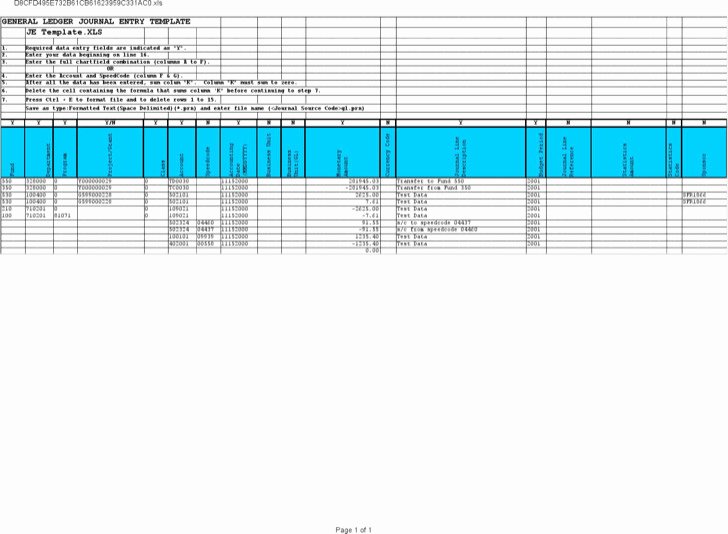 General Journal Template Excel