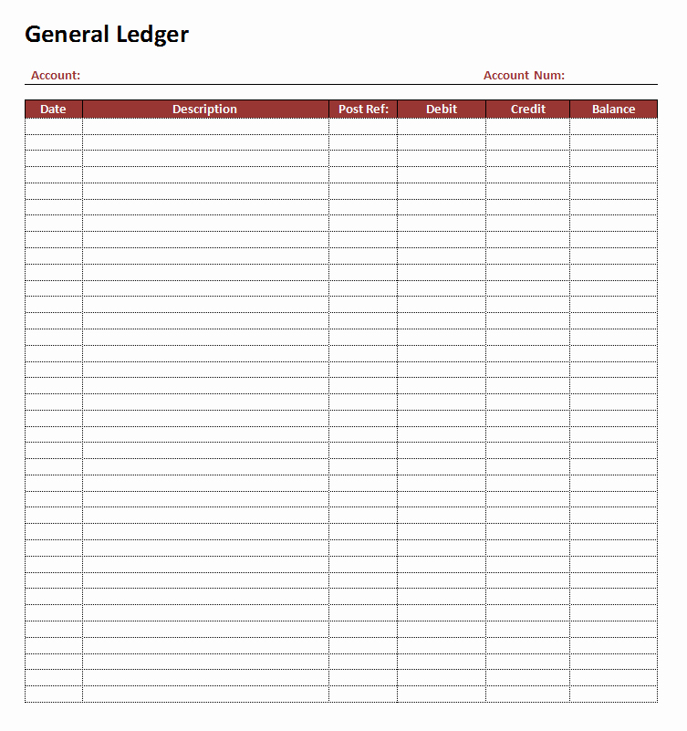 General Journal Template Excel Unique top 5 Free General Ledger Templates Word Templates