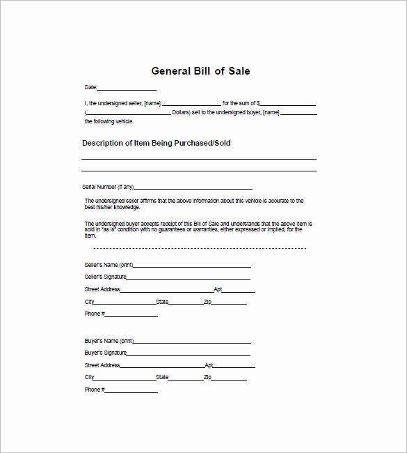 Generic Bill Of Sale form Printable Lovely 12 Dirt Bike Bill Of Sale